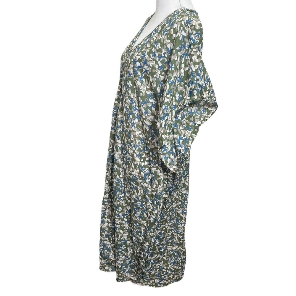 Mirth Bali Midi Dress Cotton Lagenlook Printed Women’s Size Large Missing Belt - Picture 7 of 14